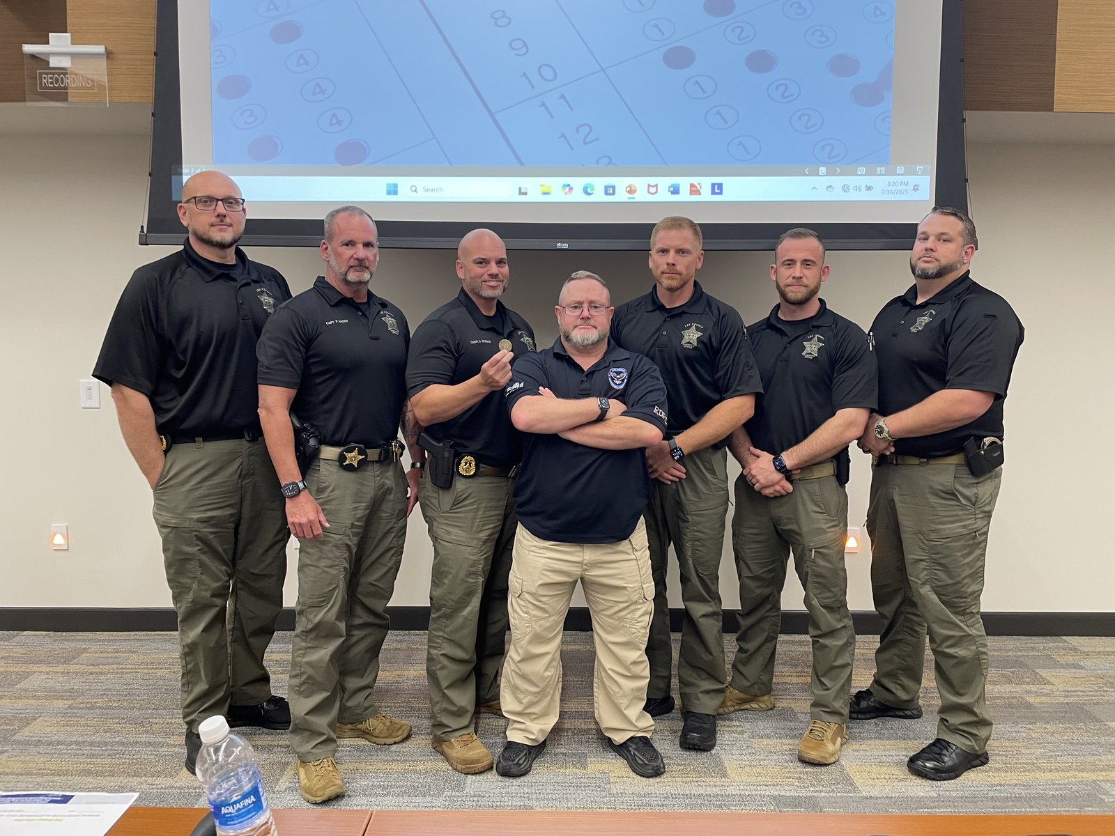 Eric Combs with a sheriff's office training class